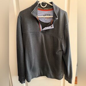 Orvis Men's Charcoal Zip-Up Sweater